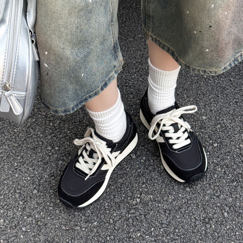 若纪真皮款~红色德训鞋女2025春季新款百搭平底ins休闲运动阿甘鞋|undefined