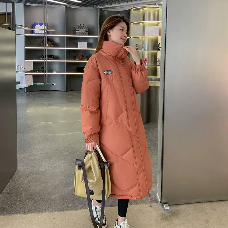 棉服女中长款新款立领棉衣女装过膝宽松面包服加厚气质棉袄外套潮