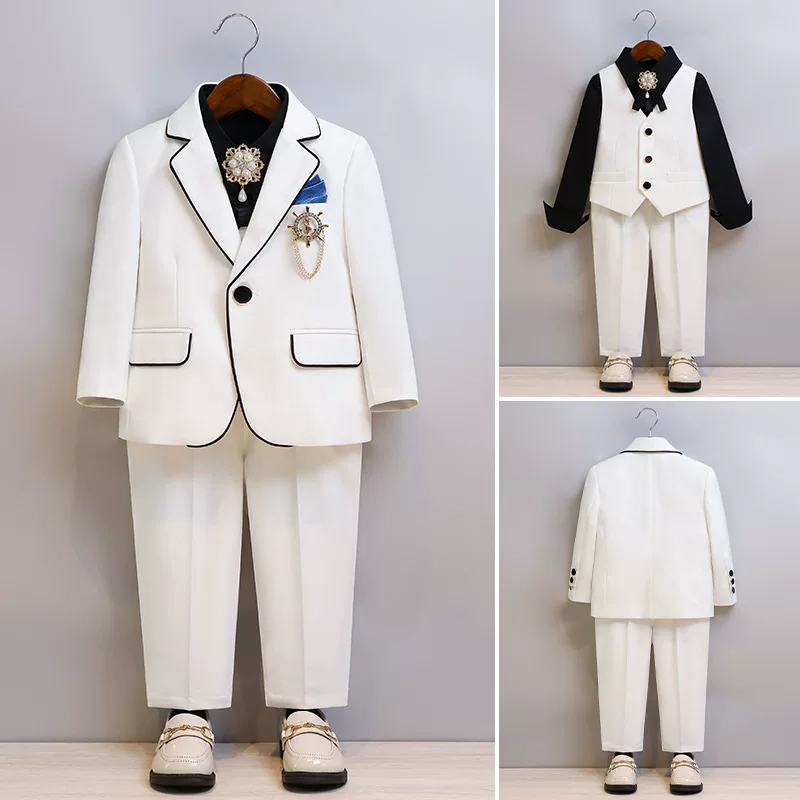 Детский костюм, фортепианный костюм для мальчиков, платье, жилет для фотосессий, комплект