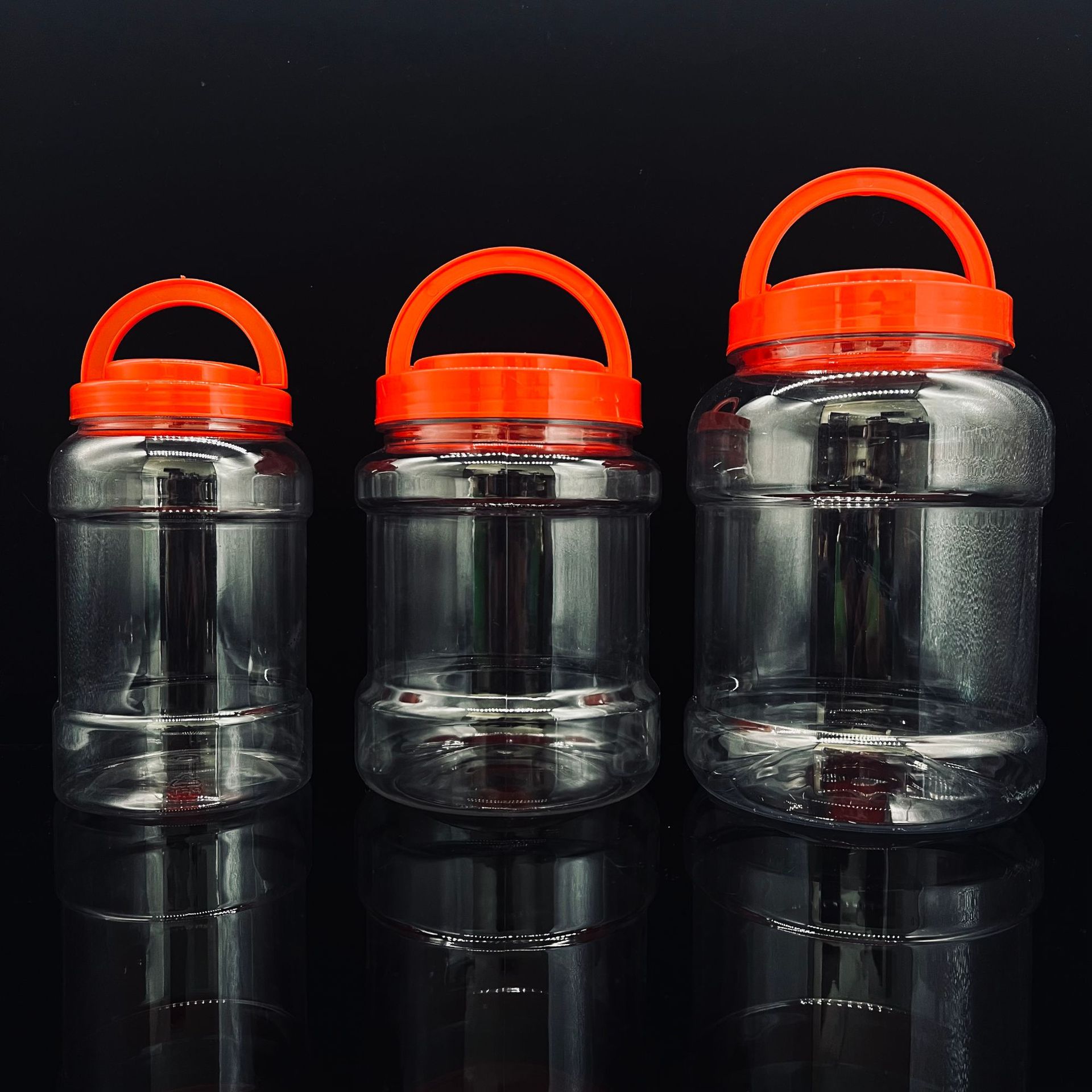 Transparente para mascotas portátil sellado caramelo tarro de almacenamiento de plástico envasado de alimentos tarro 1L-5L boca ancha botella de miel