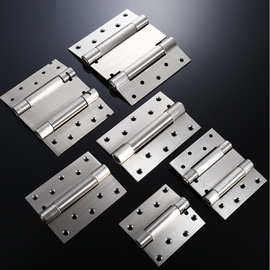 不锈钢双开弹簧合页自由门双向活页牛仔门栅栏自动关门合叶铰链
