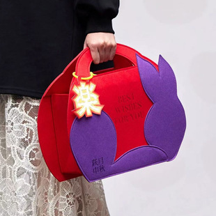 Mid-Autumn Mooncake Packaging Box 2025 New Snowskin Mooncake Gift Box Red Felt Bag Mooncake Gift Box Empty Box