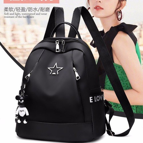 Summer women's backpack, casual backpack, women's bag, solid color nylon backpack, foreign trade trendy bag, cross-border wholesale bag