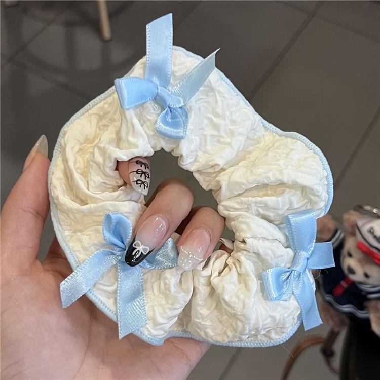 Cuerda para el cabello de intestino grueso retro francés para mujer, satén de alta gama, cuerda para el cabello coreana, cuerda para el cabello Mori, accesorios para el cabello, tocado grande