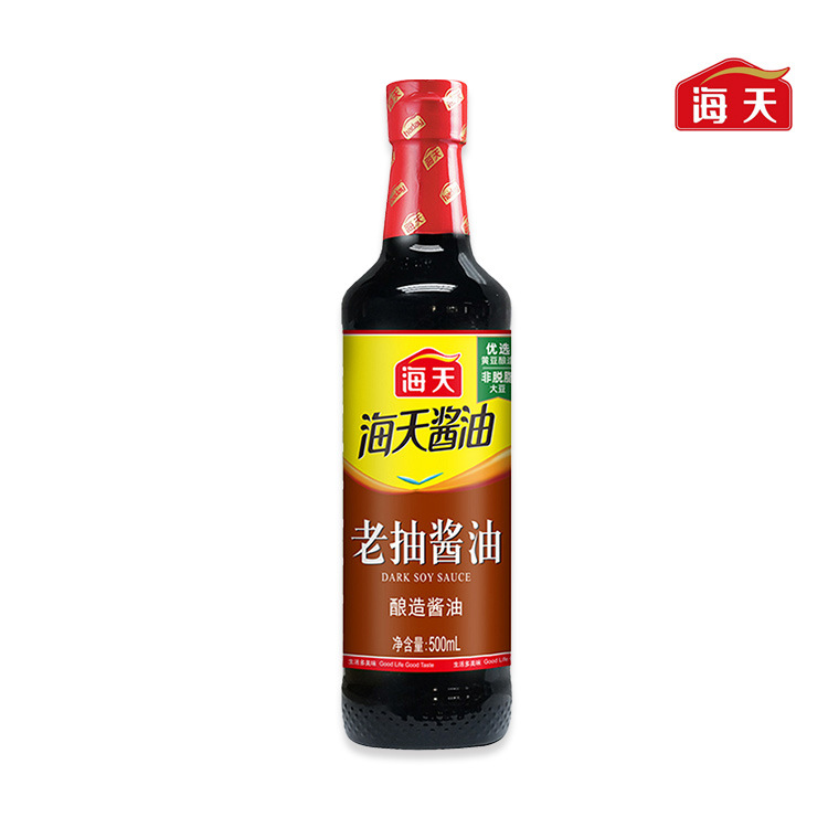 海天老抽酱油500ml酿造酱油凉菜炒菜火锅蘸食红烧上色家用调味料
