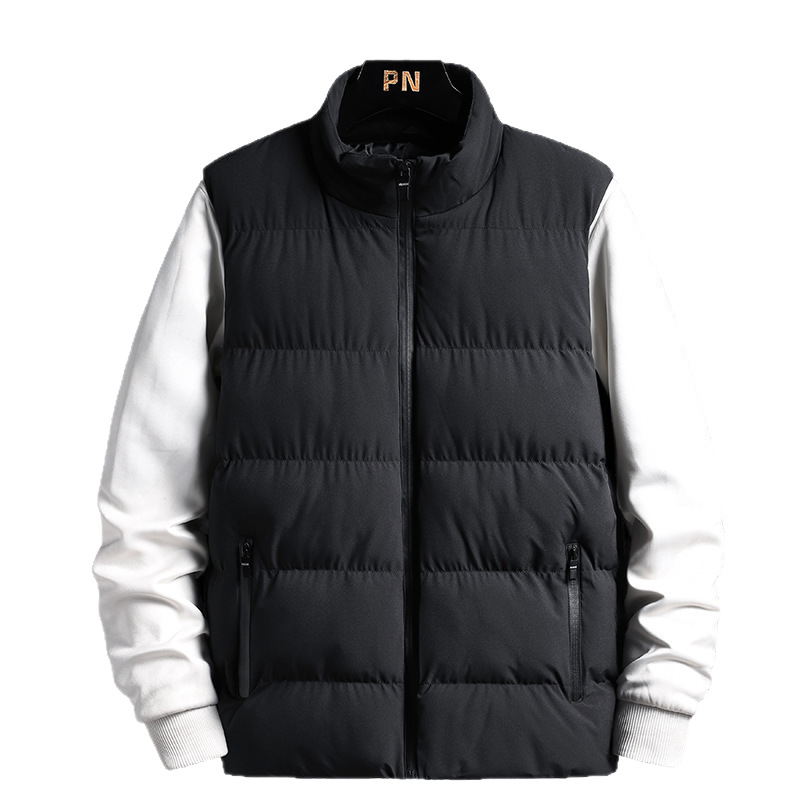Ropa de algodón para hombres de invierno nueva juventud en el punto de cuello grueso chaleco de algodón casual chaqueta de hombre