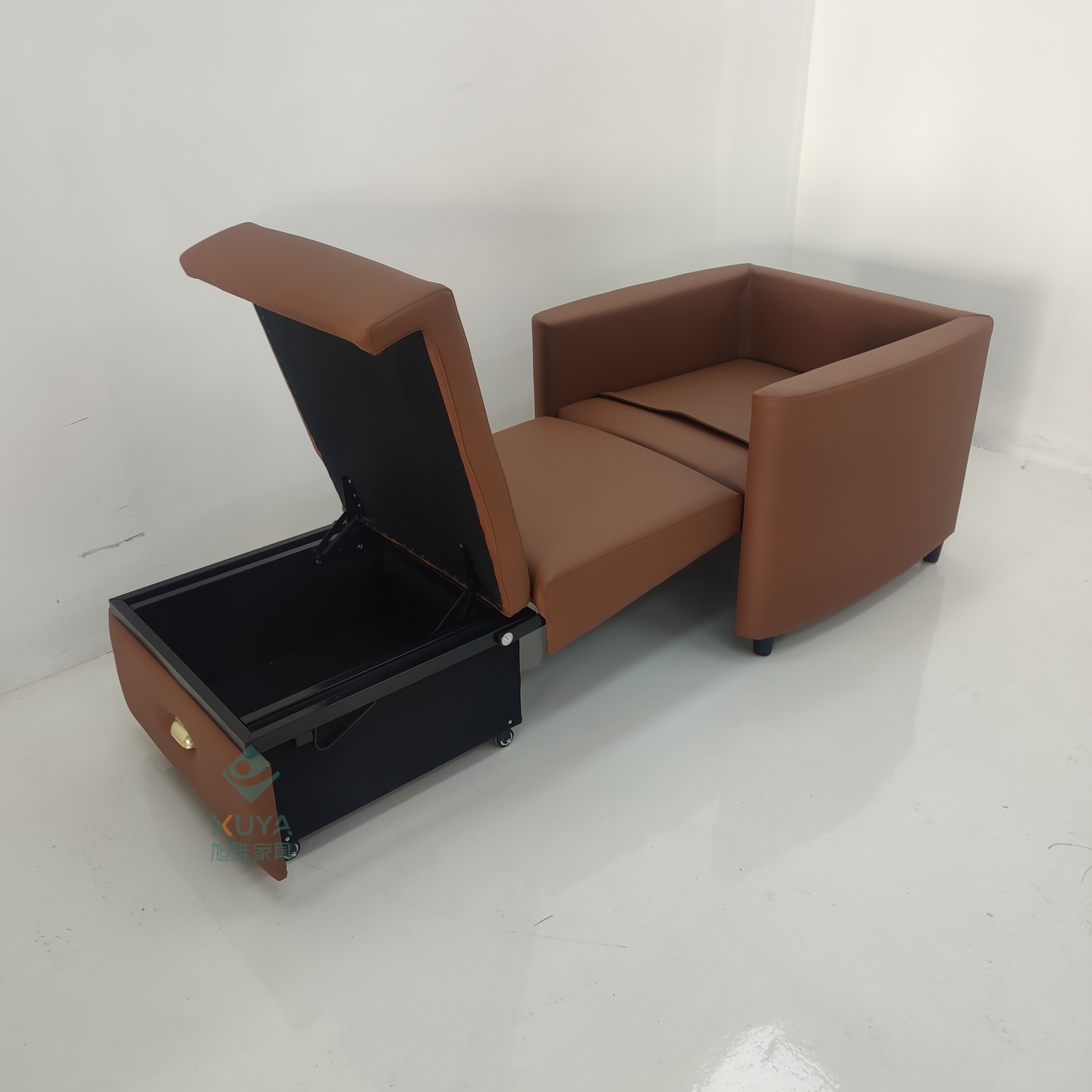 Sofá cama de una sola persona plegable de doble propósito sala de estar estudio sofá cama tecnología tela de cuero silla médica