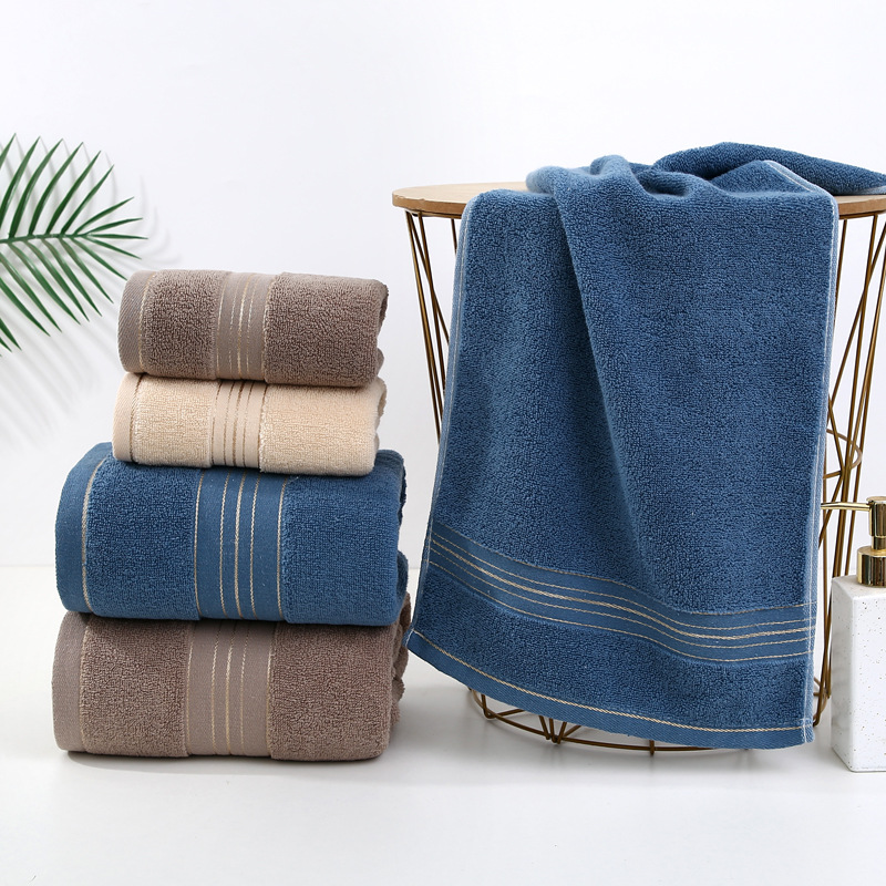 Toalla de cara de algodón con hilo de oro y logo personalizado_voghion.com