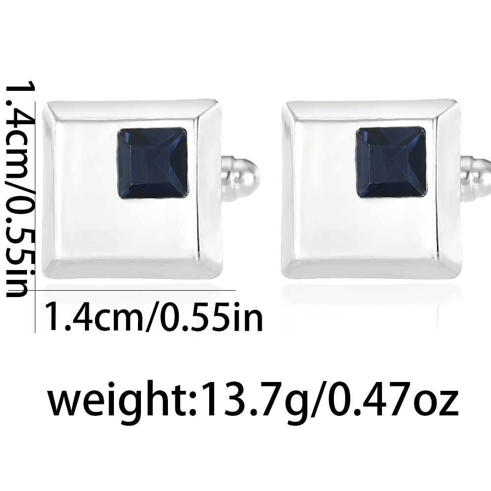 diamond studded square French metal cufflinks for men's business shirt cuff nails source factory spot_voghion.com