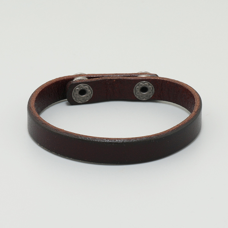 Simple Style Geometric Pu Leather Iron Unisex Bracelets display picture 4