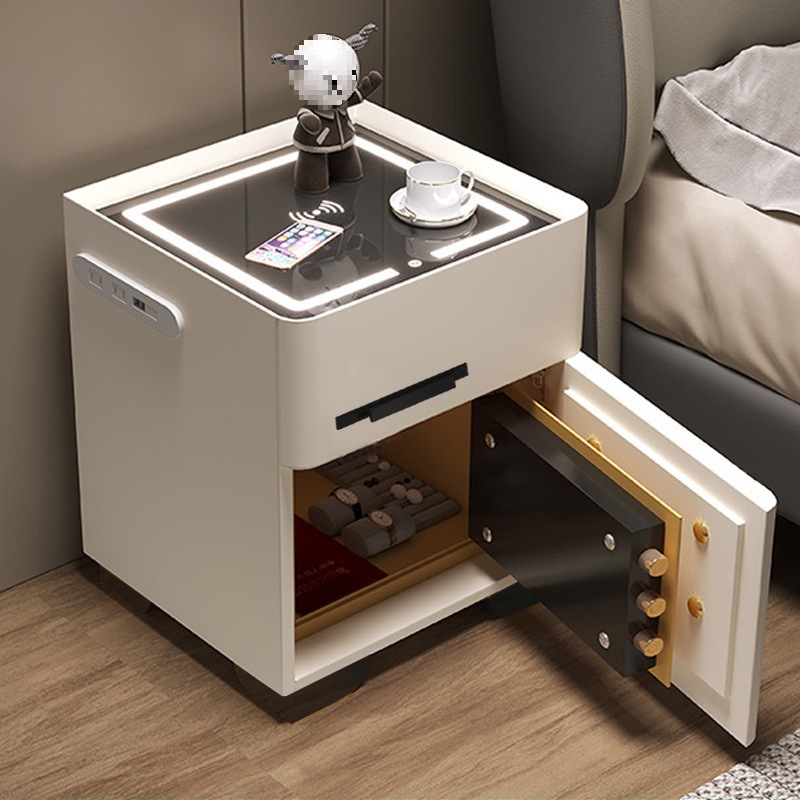 智能床头柜保险箱多功能一体保险柜简约卧室客厅移动方形保险柜无