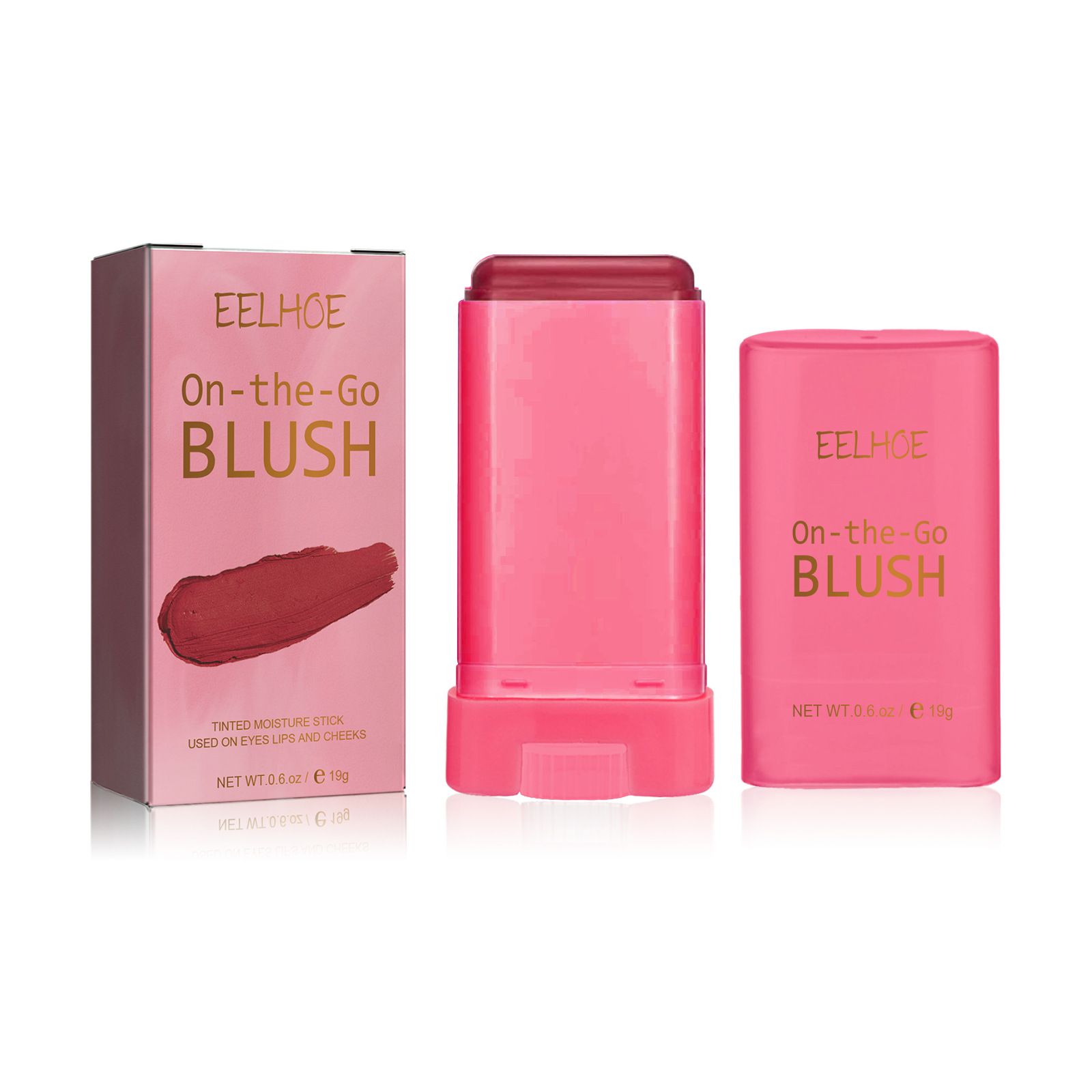 EELHOE Blush Stick, Brightening, Three-dimensional Contouring, Natural Nude Makeup, Waterproof, Lightweight, Multifunctional Blush Stick_voghion.com