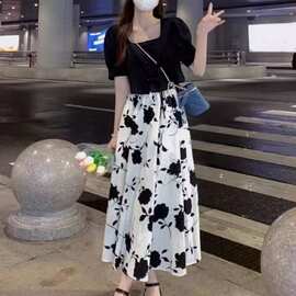 夏日碎花裙超好看今年流行漂亮国风新中式半身松紧高腰裙子女夏季