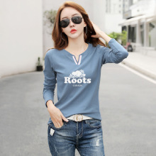 纯棉 | 女装 | 春秋海狸鼠V领长袖T恤RT3000#