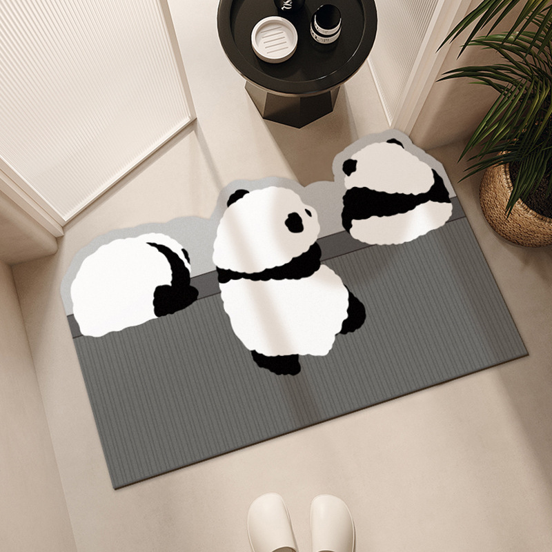 Antislipmat voor de badkamer met diatomeeënaarde, geschikt voor toilet en wastafel. Duurzaam, gemakkelijk schoon te maken en waterabsorberend. Schattig cartoonfiguur._voghion.com