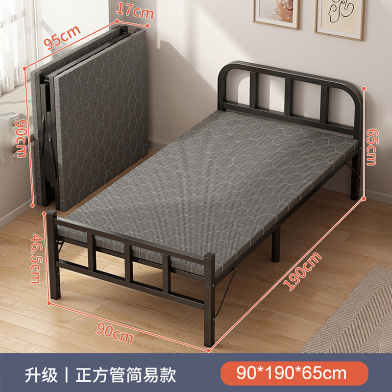 Casa de alquiler Cama individual plegable Cama simple para adultos Cama doble 1m2 dormitorio de alquiler Cama de tablero duro