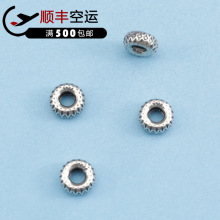 工厂直销S925纯银配件 波纹藏银隔珠手串银饰品配件梅陇工厂批发