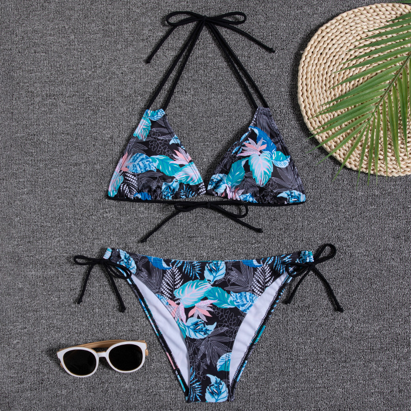 84g Weight Comfort Feel Of Sensation Low Waist Panties Waist Briefs Panties Style Bralette Bra Category Polyester Fabric Type 2 Pieces Set Quantity Swimming Pool, Beach Occasion Comfort Function Ditsy Floral Pattern Triangle Cup Bra Cup Women's Gender Women's Ditsy Floral 2 Pieces Set Bikinis Swimwear 8