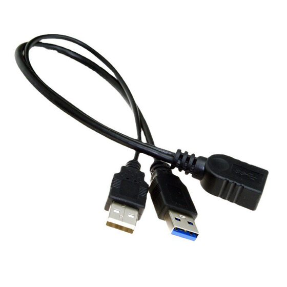 Cross-border USB3.0 extension cable with auxiliary power supply USB one minute two data Cable One Revolution two mother