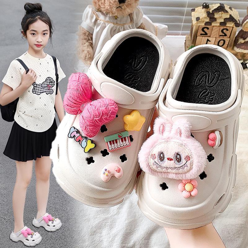 Girls' Croc Shoes 2026 New Summer Children's Outdoor Beach Shoes Little Girls' Princess Non-Slip Slippers