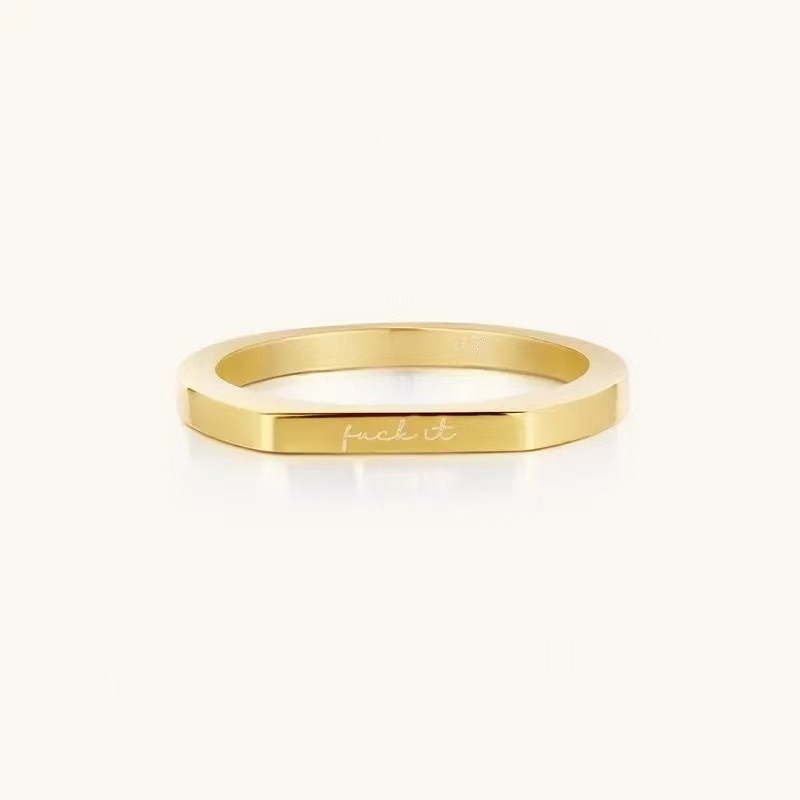 New cross-border model Fuckit Strip Ring, Fuckit plain ring, couple's ring with a simple design