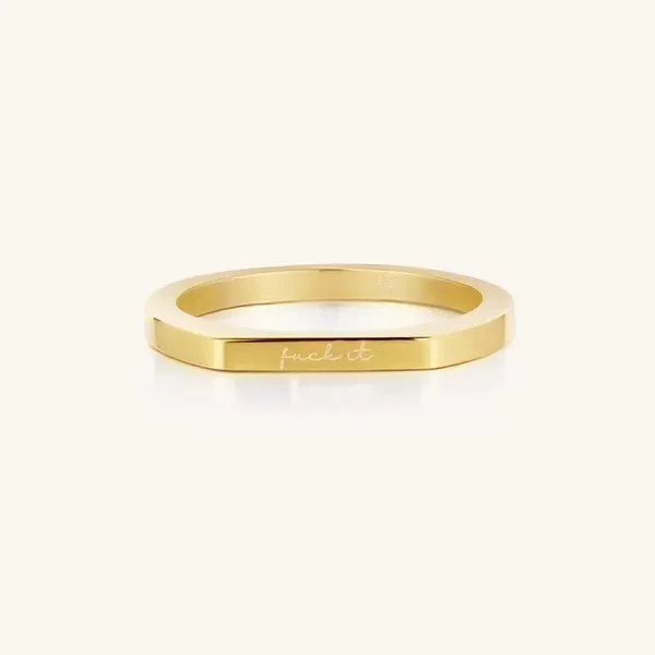 New cross-border model Fuckit Strip Ring, Fuckit plain ring, couple's ring with a simple design