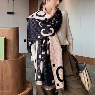 Explosions H letter carriage scarf women's winter all-match cashmere high-grade shawl factory wholesale warm scarf