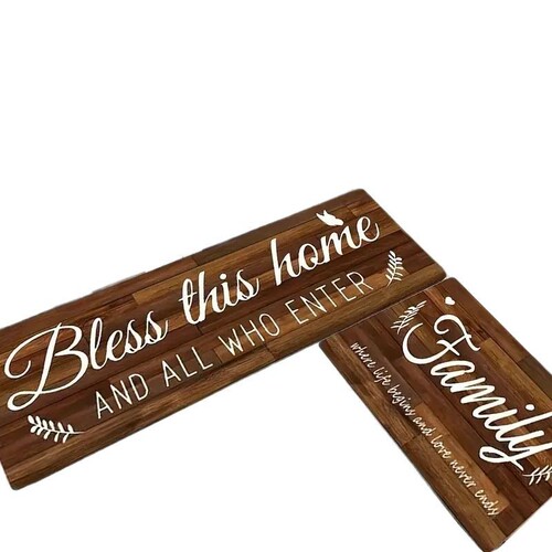 TEMU American-style long kitchen mat household anti-slip oil-absorbent set easy to clean front door mat