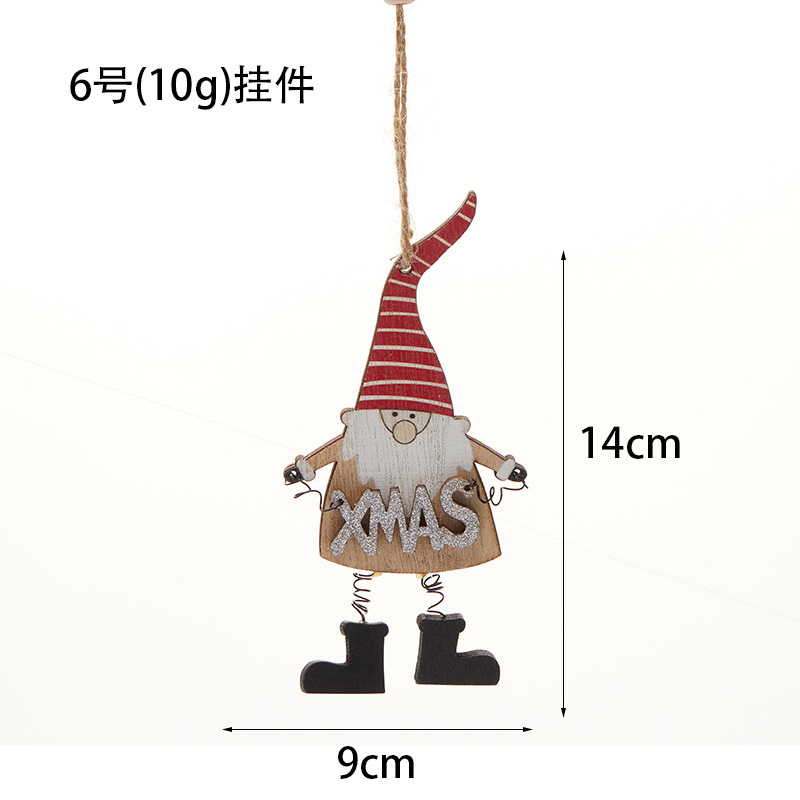 Elf del árbol de madera pequeño hombre viejo colgante decoración calendario decoración de Santa Claus decoración de escritorio estilo nórdico