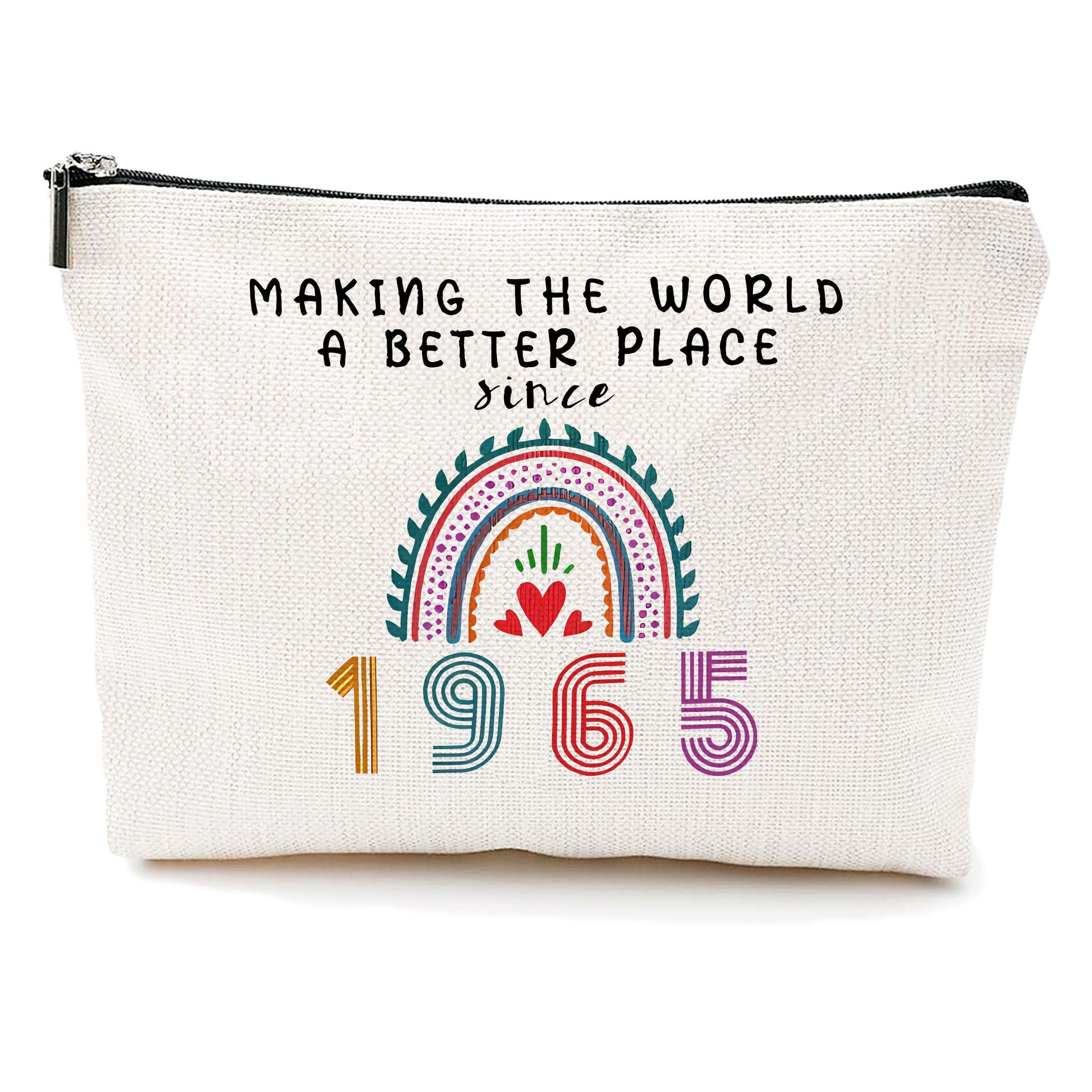 Transfronterizo Amazon explosivo cumpleaños impresión doble cara bolsa de maquillaje bolsa de almacenamiento bolsa de cremallera multifuncional para mujeres