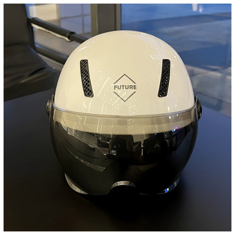 Dual-lens electric vehicle helmet, C national standard certified half helmet for motorcycles and electric scooters, sun-protective, stylish and cool summer hat for men and women, new