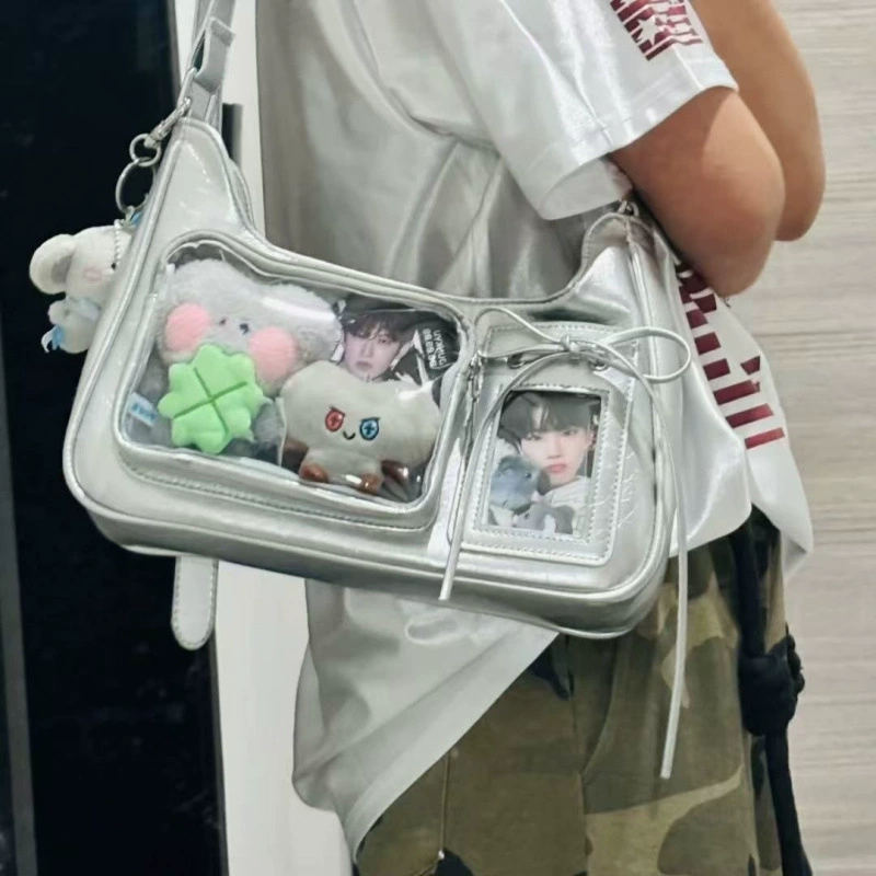 Transparent universal capacious shoulder bag, bag strap one shoulder, simple and elegant design