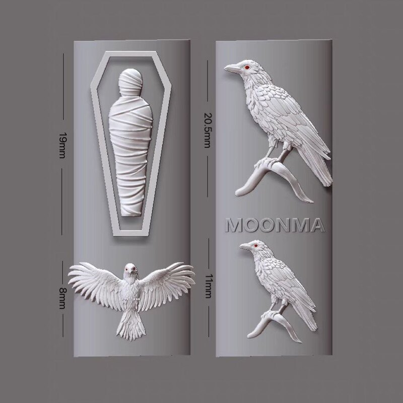 【New Hot Sale】Internet-famous Dark Style Mummy Golden Crow DIY High-Transparency Nail Art Handmade Mold 【New Hot Sale】Internet-famous Dark Style Mummy Golden Crow DIY High-Transparency Nail Art Handmade Mold
