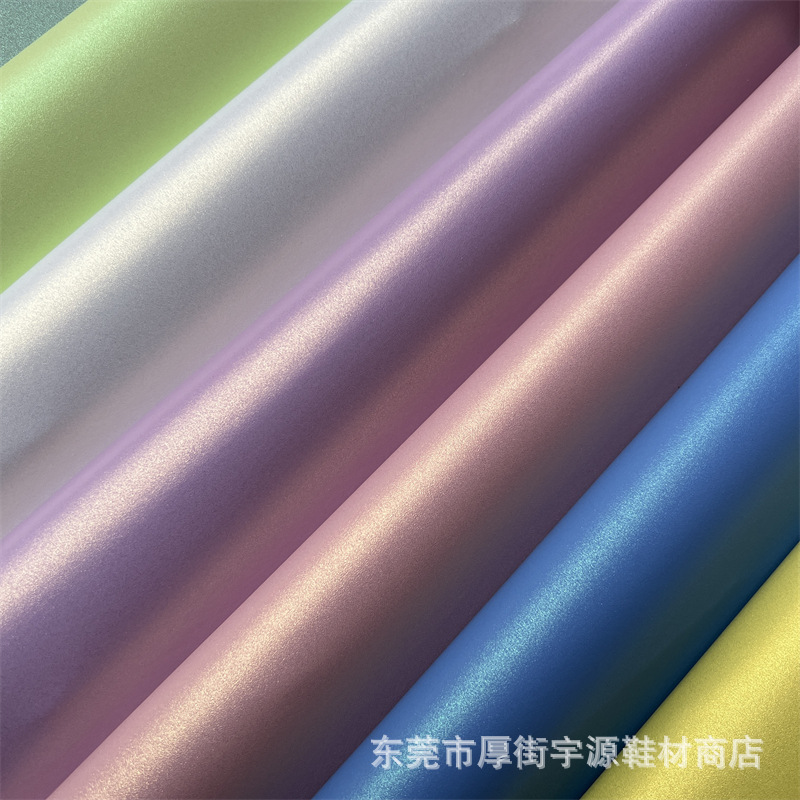 金属珠光磨砂纹pu皮革鞋革箱包装饰人造革鞋材布料批发