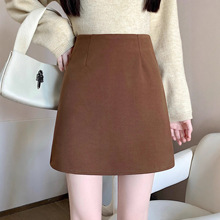 毛呢半身裙女秋冬2025新款高腰显瘦A字裙短裙半裙裙子包臀裙裤裙