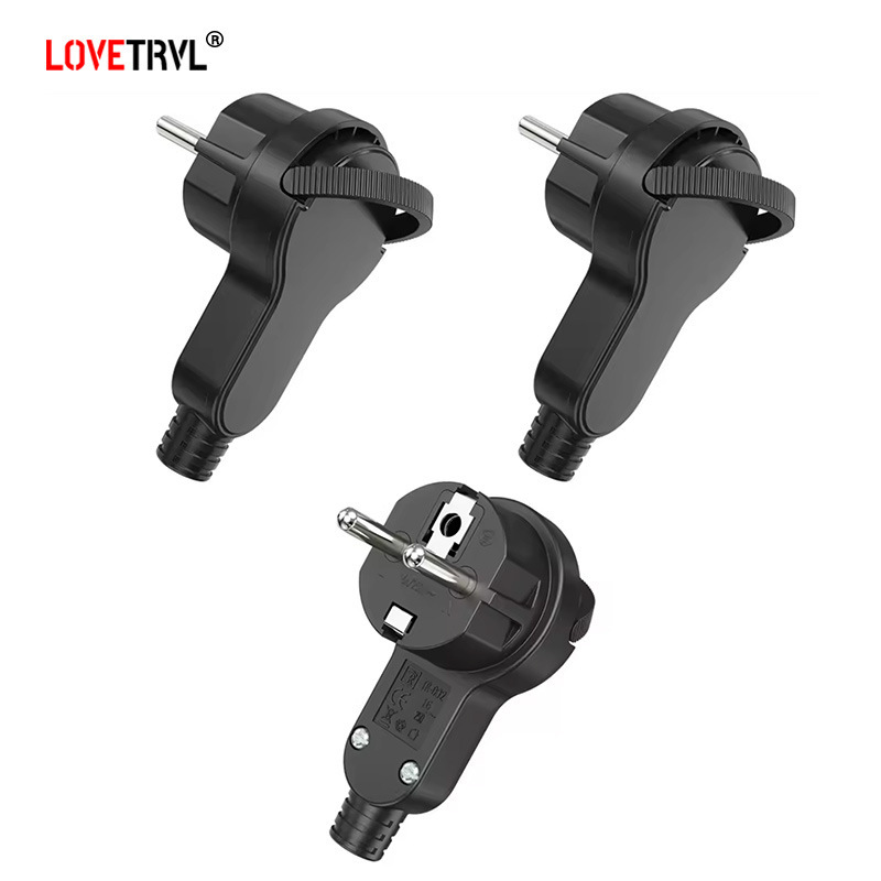 16A European Standard South Korea France Germany Plug Russia 2 Round Pin 3 Wire Removable Assembly Wiring Power Plug