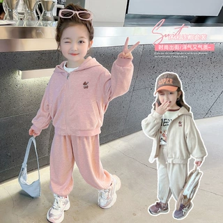 女童春秋款套装2025新款儿童休闲洋气女宝宝秋装时髦运动两件套潮