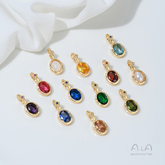 象嵌カラージルコン 12 誕生石ペンダント色保持 14K ゴールドフィルド diy ブレスレットネックレスイヤリングジュエリーペンダント