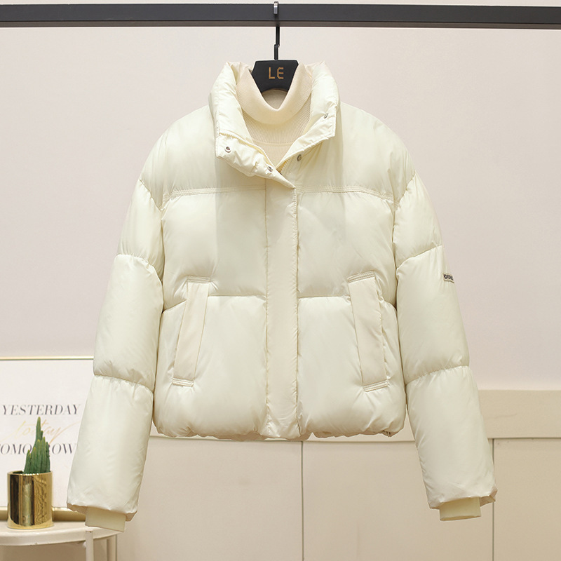 Ropa de algodón coreana para mujeres gruesas abrigo corto de invierno 2025 nuevo estilo de estilo de cuello vertical chaqueta de algodón estilo occidental ropa de pan