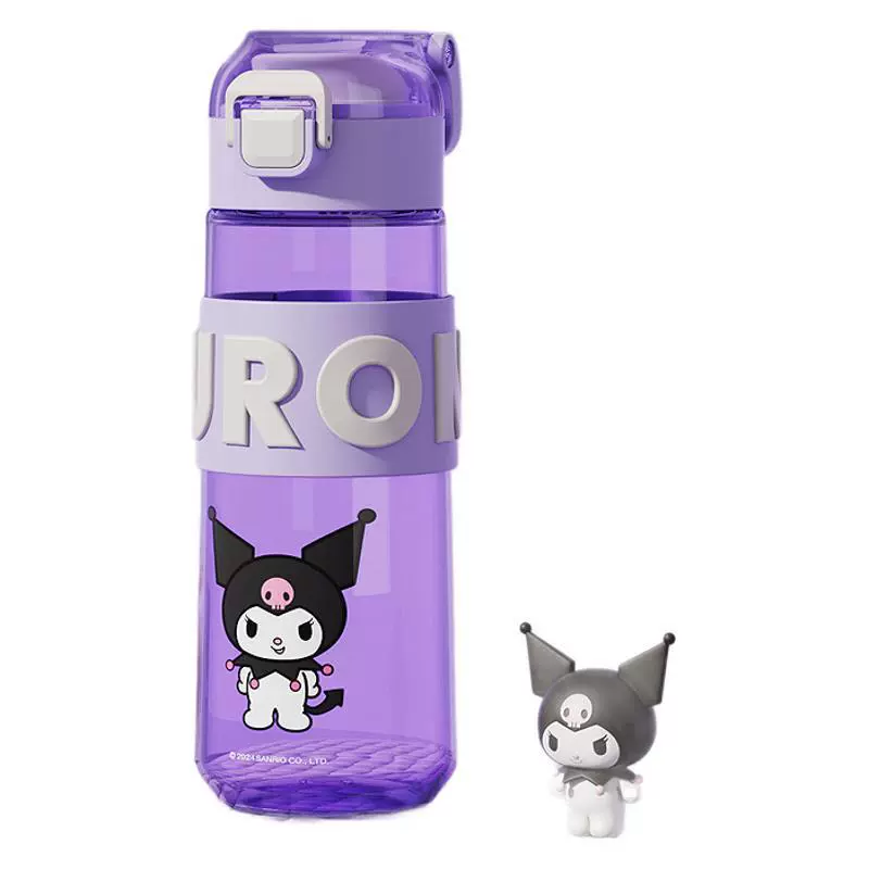 Детская бутылка Sanrio Kulomi для воды, вместительная пластиковая кружка для девочки, школьный портативный стакан с прямым питейником