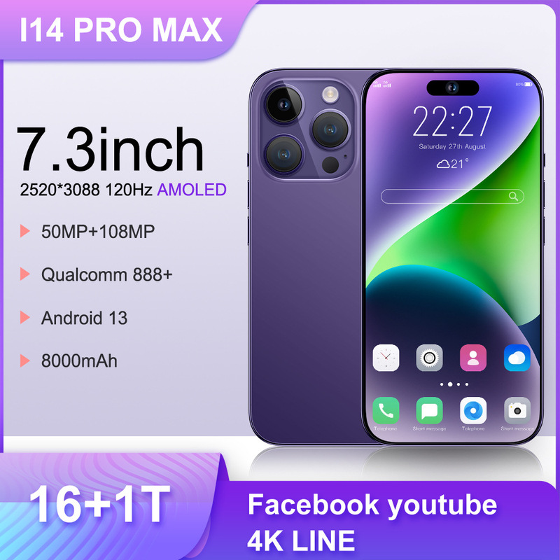 I14Promax Dynamic Island 16+1Tb Memory High-Definition Large-Screen Android Smartphone Global Universal Full-Screen
