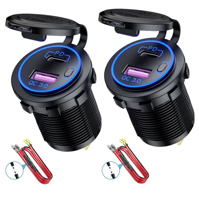 Зарядное устройство для автомобиля с QC3.0 быстрая зарядка, двойной USB, автомобильная зажигалка 24В, грузовик, PD быстрая зарядка