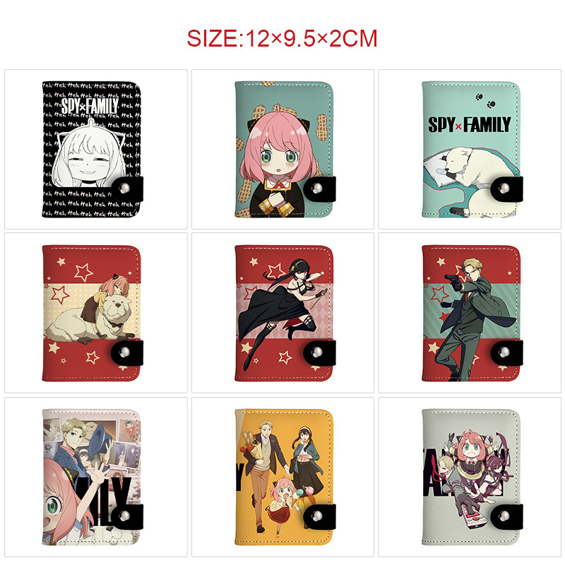 Spy X Family Anime Merchandise Printed Vertical Snap Wallet Waterproof Pu Leather Durable Card Holder Coin Purse