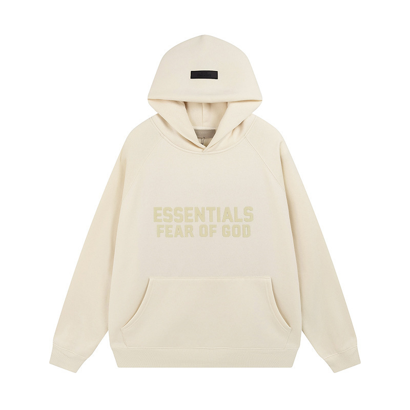 复线FOG ESSENTIALS字母压胶毛圈连帽卫衣男女情侣宽松外套 跨境|undefined