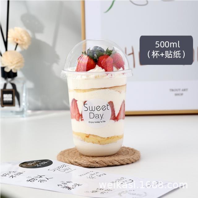 Internet celebridad Bobo taza de múltiples capas de frutas salvado helado sundae helado taza de grasa mousse taza de la torta taza en forma de U