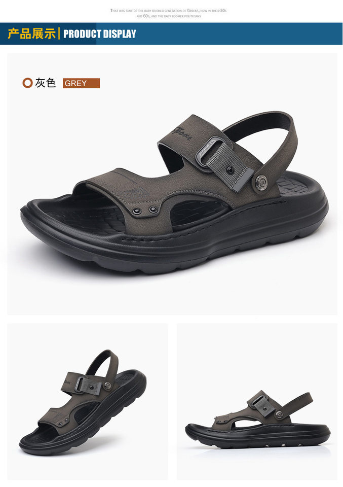 Dép sandal nam da thật đế xốp nhẹ thủ công, gót 3,5 cm, thoáng khí chống trượt — màu vàng chi tiết 20