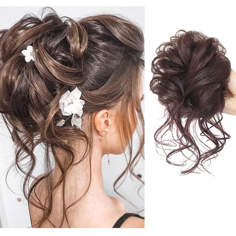 Cross-Border European and American Foreign Trade Wig Ring Fashion Hair Bun Messy Long Braid Wig Ponytail Hair Ring