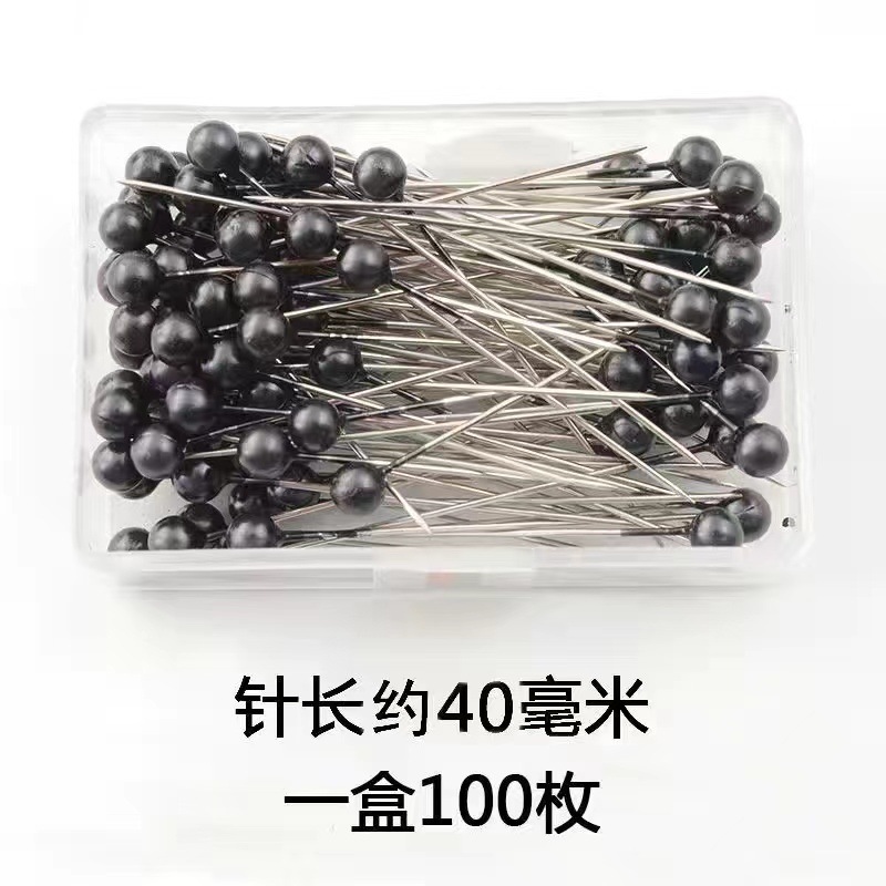 Caja de plástico de color 100 agujas nacaradas agujas de posicionamiento de papel de difracción prendas de vestir agujas grandes agujas de cuentas de punta redonda de punto de cruz