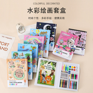 Creative scratch painting watercolor fluorescent liquid color lead suit children graffiti book portable educational toys suit