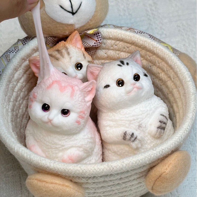 仿真萌宠小猫咪捏捏乐可爱猫咪减压摆件新奇特解压慢回弹玩具手捏|undefined